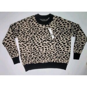 Tahari Women's NWT Crewneck Leopard Print Long Sleeve Sweater Size  XS